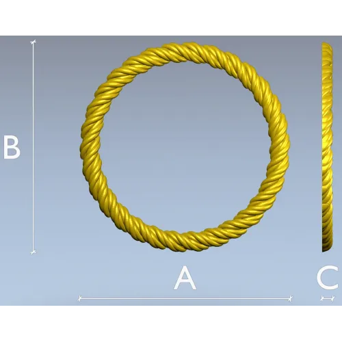 Twisted Rope Round Frame - STL 3D Model for CNC