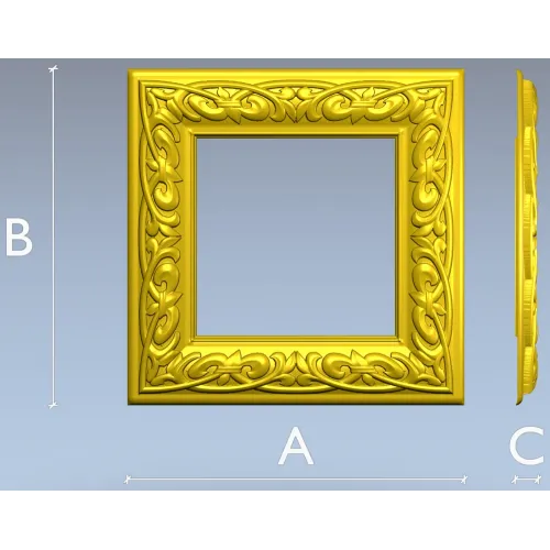 Ornate Square Frame STL for CNC Milling
