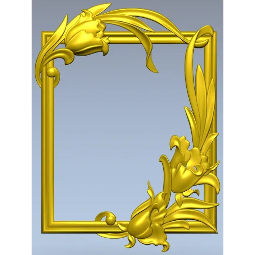 Lily Embrace - decorative frame 3D model STL for CNC