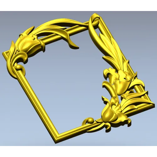 Lily Embrace - decorative frame 3D model STL for CNC