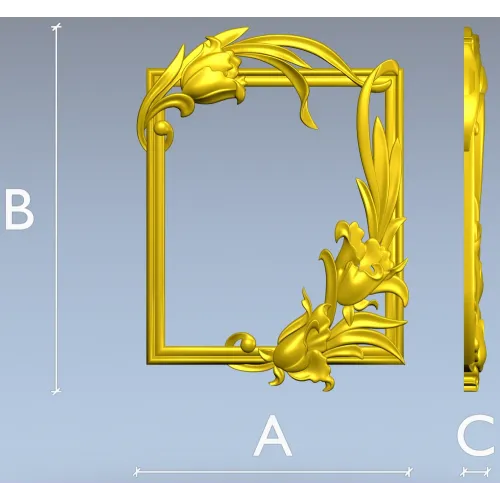 Lily Embrace - decorative frame 3D model STL for CNC