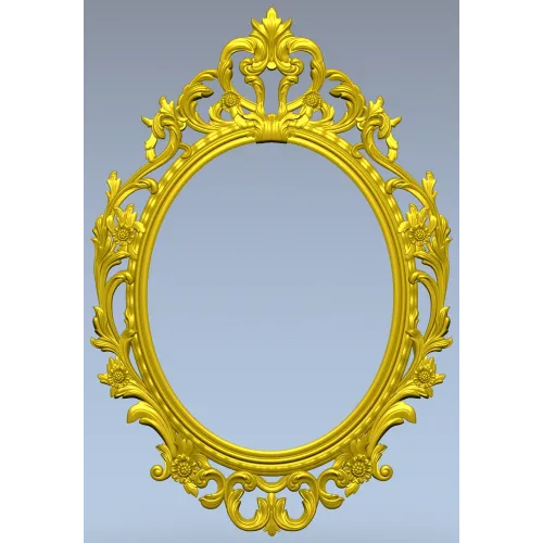 Ornate Oval Rococo Frame STL for CNC