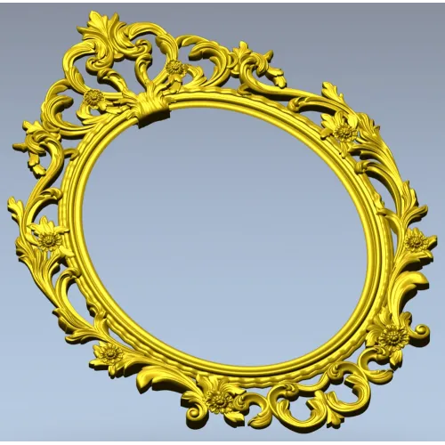 Ornate Oval Rococo Frame STL for CNC