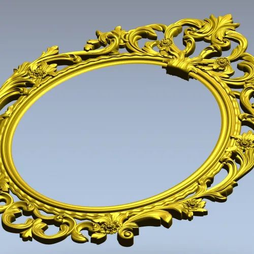 Ornate Oval Rococo Frame STL for CNC