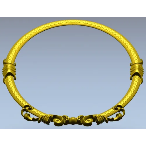 Oval Baroque Rope Frame STL for CNC
