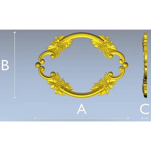 Grapevine Ornamental Oval - STL 3D Model for CNC