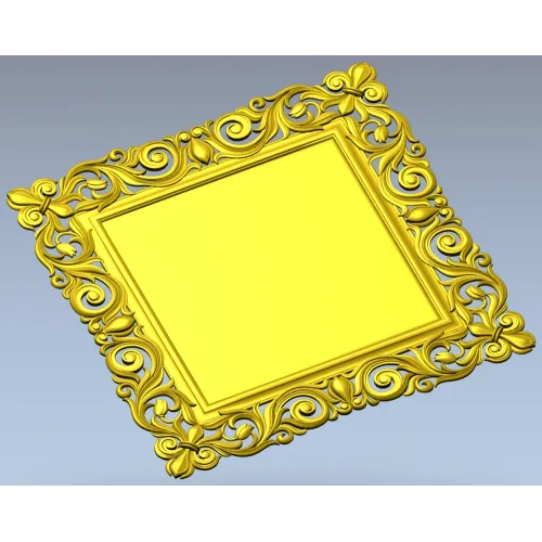 Ornate Baroque Square Frame 3D STL for CNC