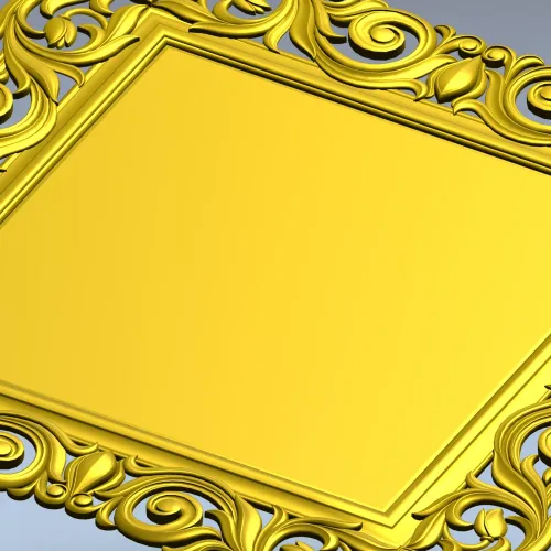 Ornate Baroque Square Frame 3D STL for CNC