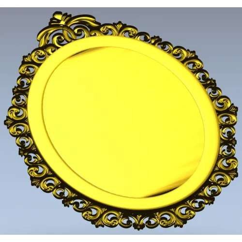 Rococo oval frame stl model for CNC carving