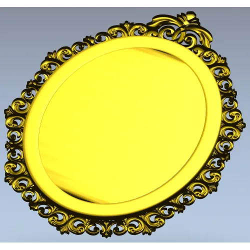 Rococo oval frame stl model for CNC carving