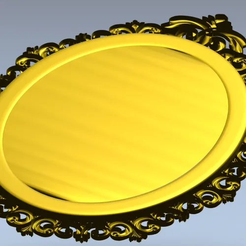 Rococo oval frame stl model for CNC carving
