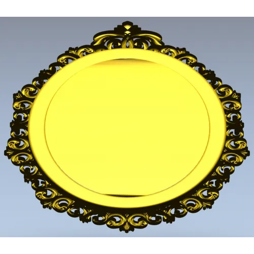 Rococo oval frame stl model for CNC carving