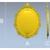 Rococo oval frame stl model for CNC carving