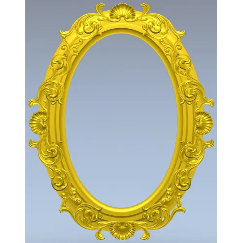 Ornate Oval Frame 3D STL for CNC Milling