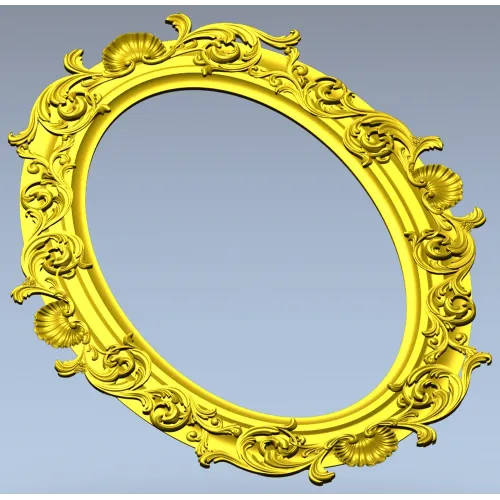 Ornate Oval Frame 3D STL for CNC Milling