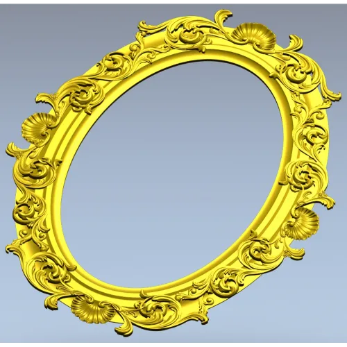 Ornate Oval Frame 3D STL for CNC Milling