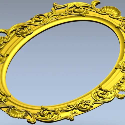 Ornate Oval Frame 3D STL for CNC Milling