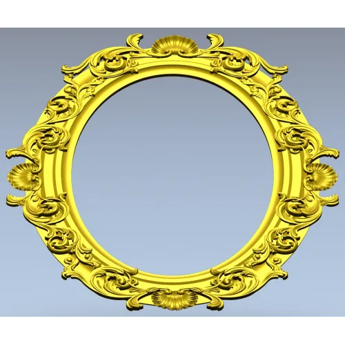 Ornate Oval Frame 3D STL for CNC Milling