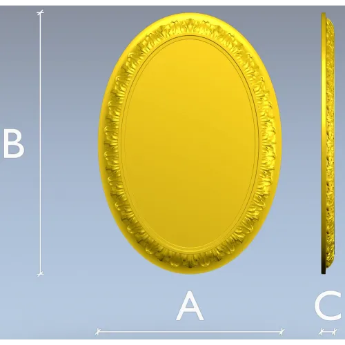 Ornate Oval Frame STL for CNC