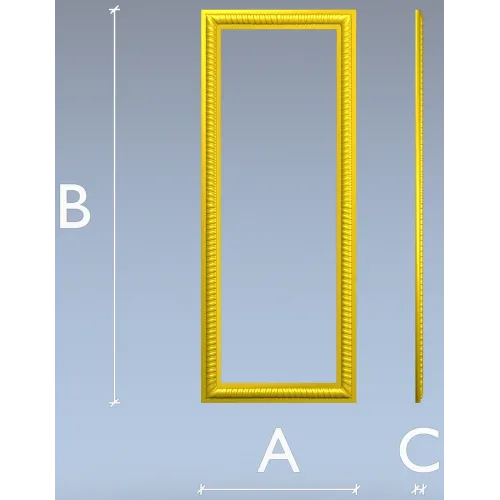 Rectangular Rope-Edge Frame STL for CNC Milling