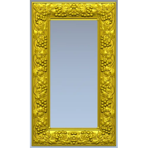 Grapevine Relief Decorative Frame STL for CNC