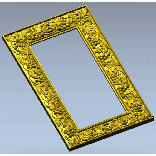 Grapevine Relief Decorative Frame STL for CNC