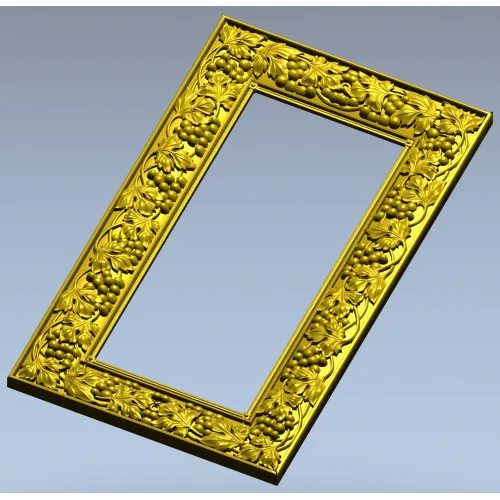 Grapevine Relief Decorative Frame STL for CNC