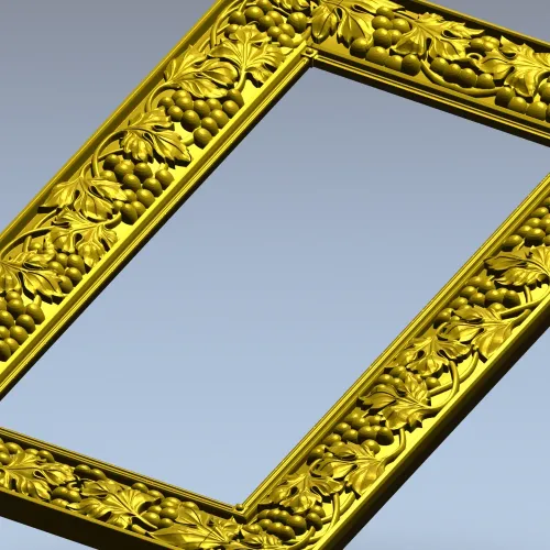 Grapevine Relief Decorative Frame STL for CNC