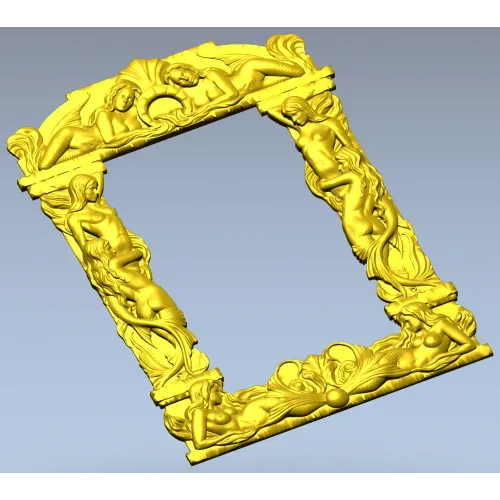 Baroque Mermaid Frame STL for CNC
