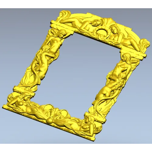 Baroque Mermaid Frame STL for CNC