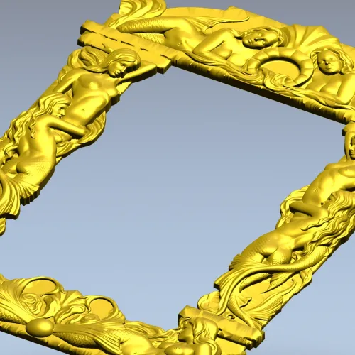 Baroque Mermaid Frame STL for CNC