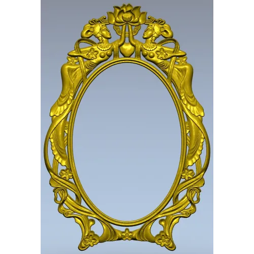 Ornate Rococo Oval Frame STL for CNC
