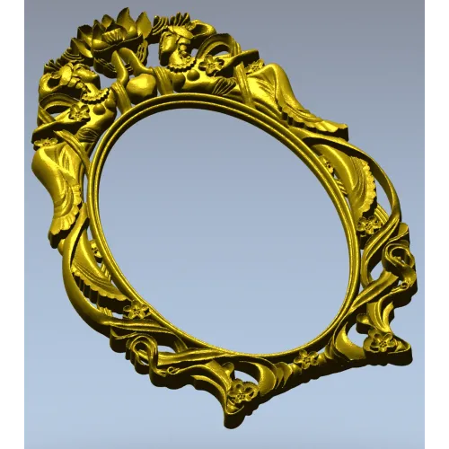 Ornate Rococo Oval Frame STL for CNC