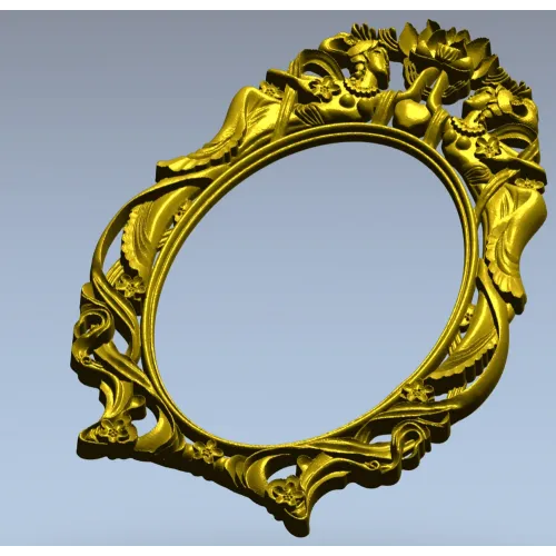 Ornate Rococo Oval Frame STL for CNC