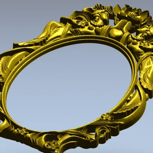 Ornate Rococo Oval Frame STL for CNC