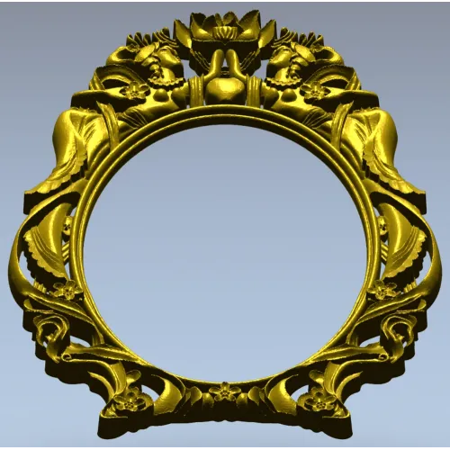 Ornate Rococo Oval Frame STL for CNC