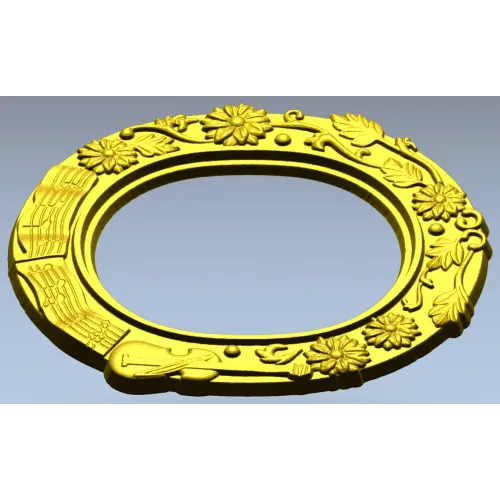 Овальная рамка с музыкальным декором - STL модель для ЧПУ