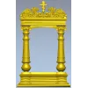 Киотная рамка с крестом и растительным картушем - 3D STL для ЧПУ