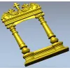 Киотная рамка с крестом и растительным картушем - 3D STL для ЧПУ