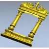 Киотная рамка с крестом и растительным картушем - 3D STL для ЧПУ
