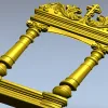 Киотная рамка с крестом и растительным картушем - 3D STL для ЧПУ