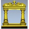Киотная рамка с крестом и растительным картушем - 3D STL для ЧПУ