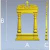 Киотная рамка с крестом и растительным картушем - 3D STL для ЧПУ