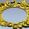 Baroque Floral Round Frame - STL 3D Model for CNC Routers