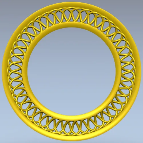 Intricate Interlaced Round Frame STL for CNC