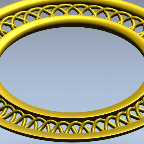 Intricate Interlaced Round Frame STL for CNC