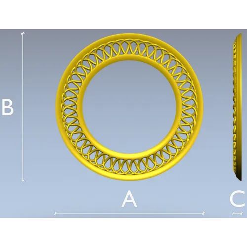 Intricate Interlaced Round Frame STL for CNC