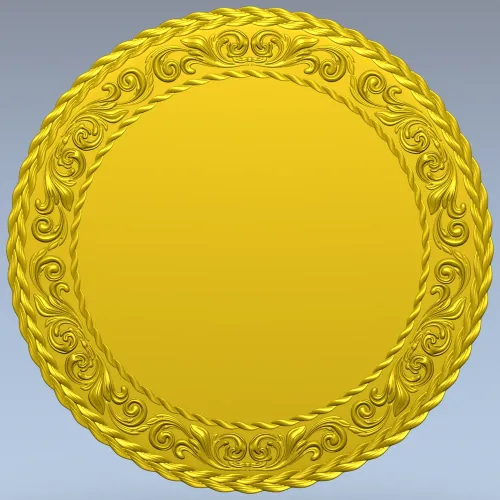 Ornate Round Medallion STL for CNC Routing