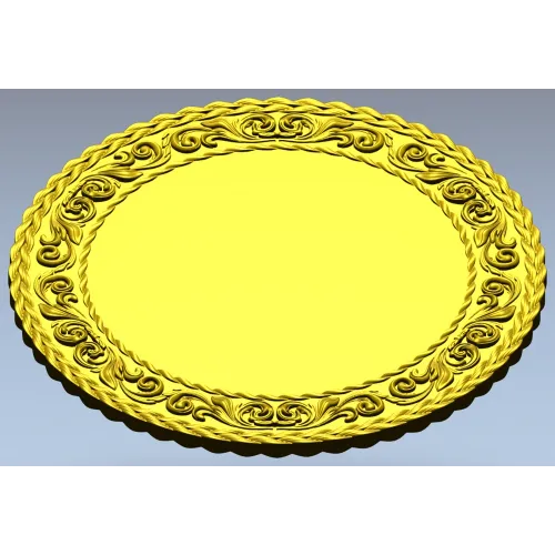 Ornate Round Medallion STL for CNC Routing