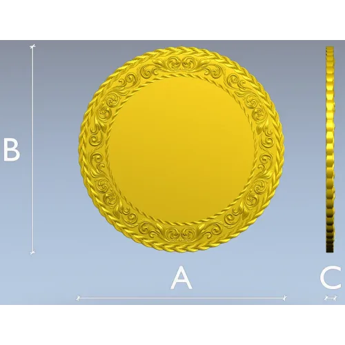 Ornate Round Medallion STL for CNC Routing